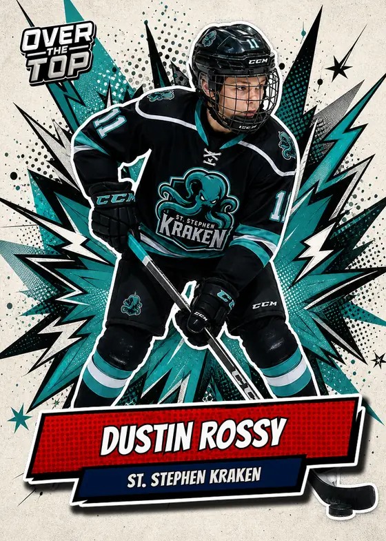 Bell Capital Cup trading card of Dustin Rossy, St. Stephen Kraken