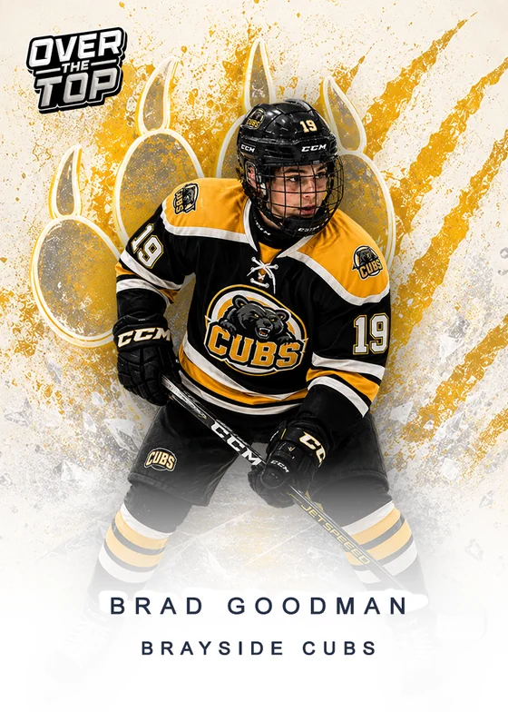 Brayside Cubs card, with bear-claw artwork behind the player
