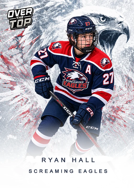 Screaming Eagles card, with eagle artwork behind the player