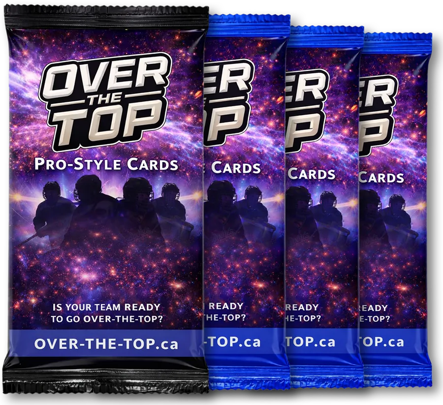 Sealed Over-The-Top card packs with cosmic purple artwork